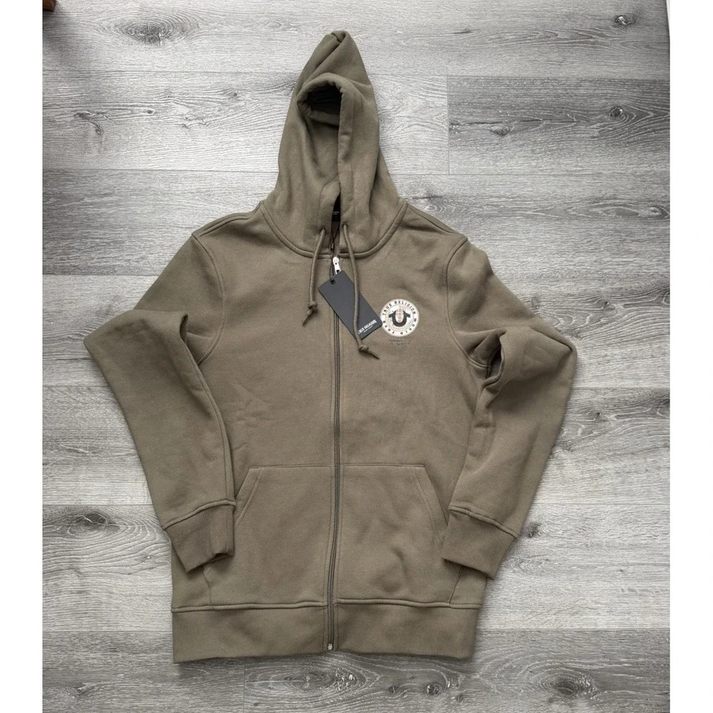True Religion Global Buddha Zip Hoodie Men's Small Kalamata Green NWT $119